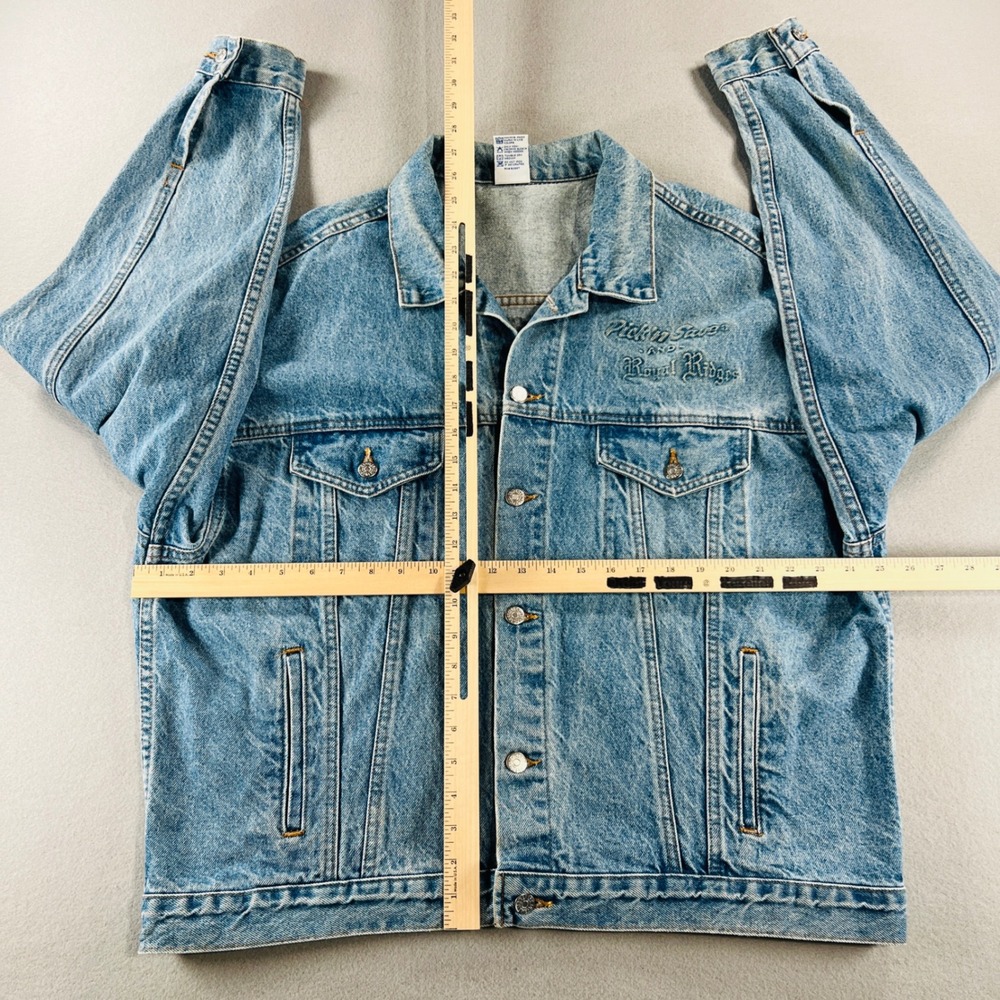 Vintage Denim Trucker Jacket Mens XL Blue Made in USA Pick 'n Save 90s Workwear - Picture 6 of 9